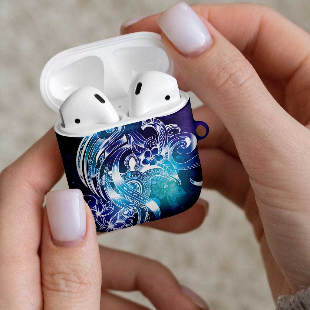 Aloha Hawaii Turtle AirPods Case Teal Purple Ribbon - Polynesian Pride