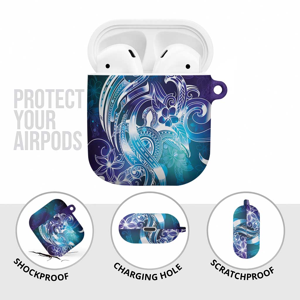 Aloha Hawaii Turtle AirPods Case Teal Purple Ribbon - Polynesian Pride