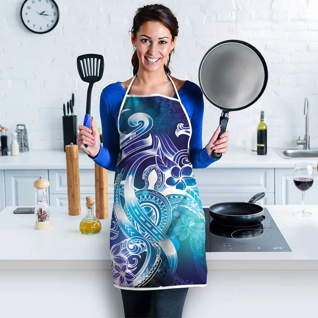 Aloha Hawaii Turtle Apron Teal Purple Ribbon - Polynesian Pride