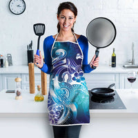 Aloha Hawaii Turtle Apron Teal Purple Ribbon - Polynesian Pride