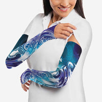 Aloha Hawaii Turtle Arm Sleeves Teal Purple Ribbon - Polynesian Pride