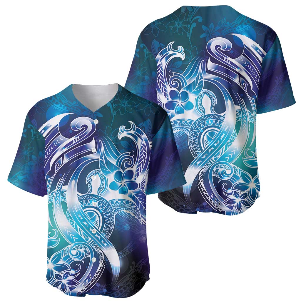 Aloha Hawaii Turtle Baseball Jersey Teal Purple Ribbon - Polynesian Pride