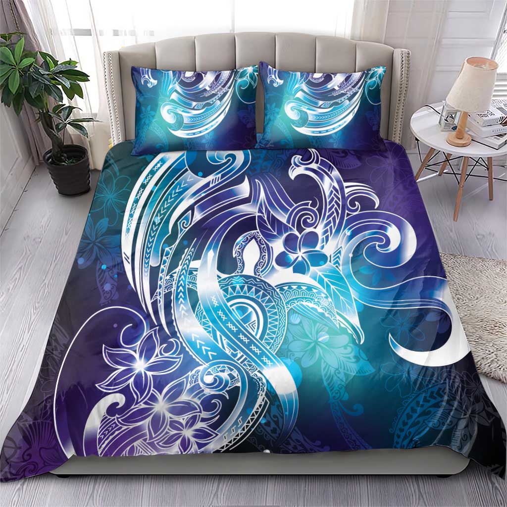 Aloha Hawaii Turtle Bedding Set Teal Purple Ribbon - Polynesian Pride