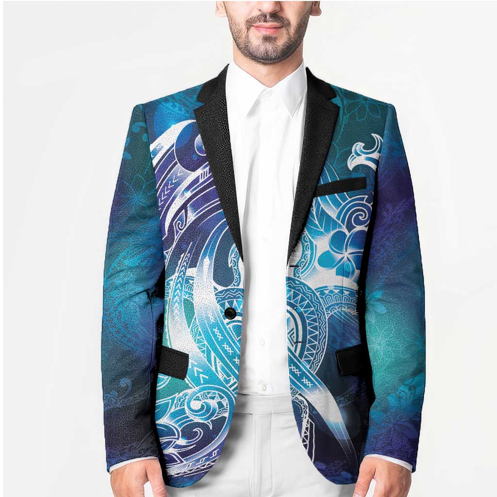 Aloha Hawaii Turtle Blazer Teal Purple Ribbon - Polynesian Pride
