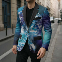 Aloha Hawaii Turtle Blazer Teal Purple Ribbon - Polynesian Pride