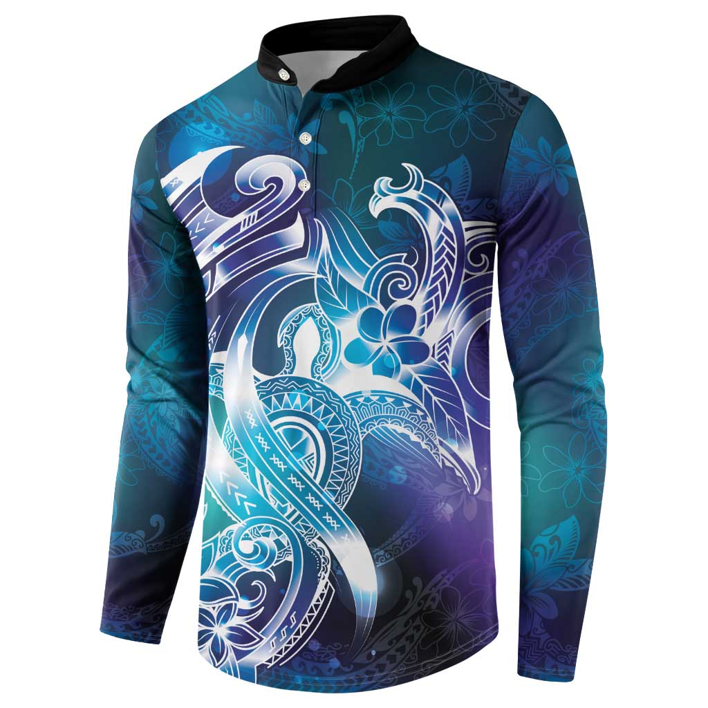 Aloha Hawaii Turtle Button Sweatshirt Teal Purple Ribbon - Polynesian Pride