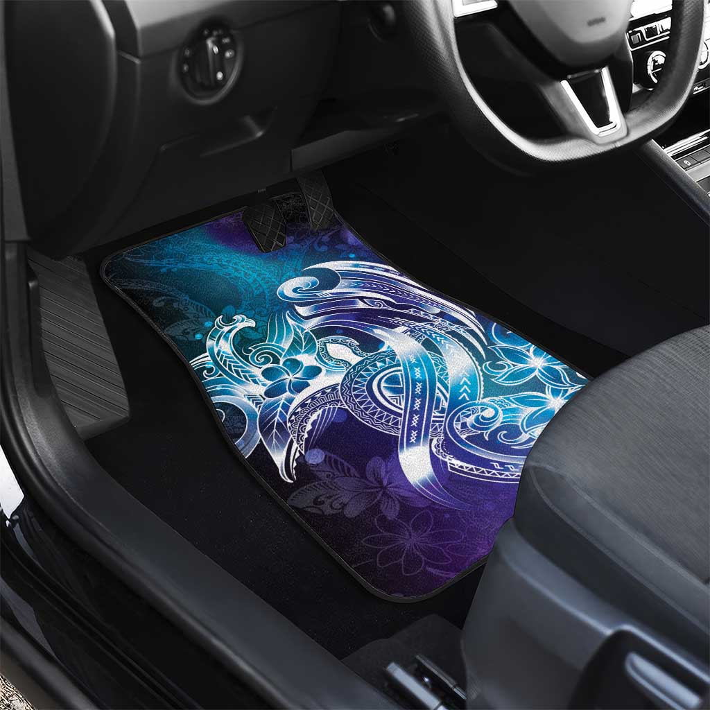 Aloha Hawaii Turtle Car Mats Teal Purple Ribbon - Polynesian Pride