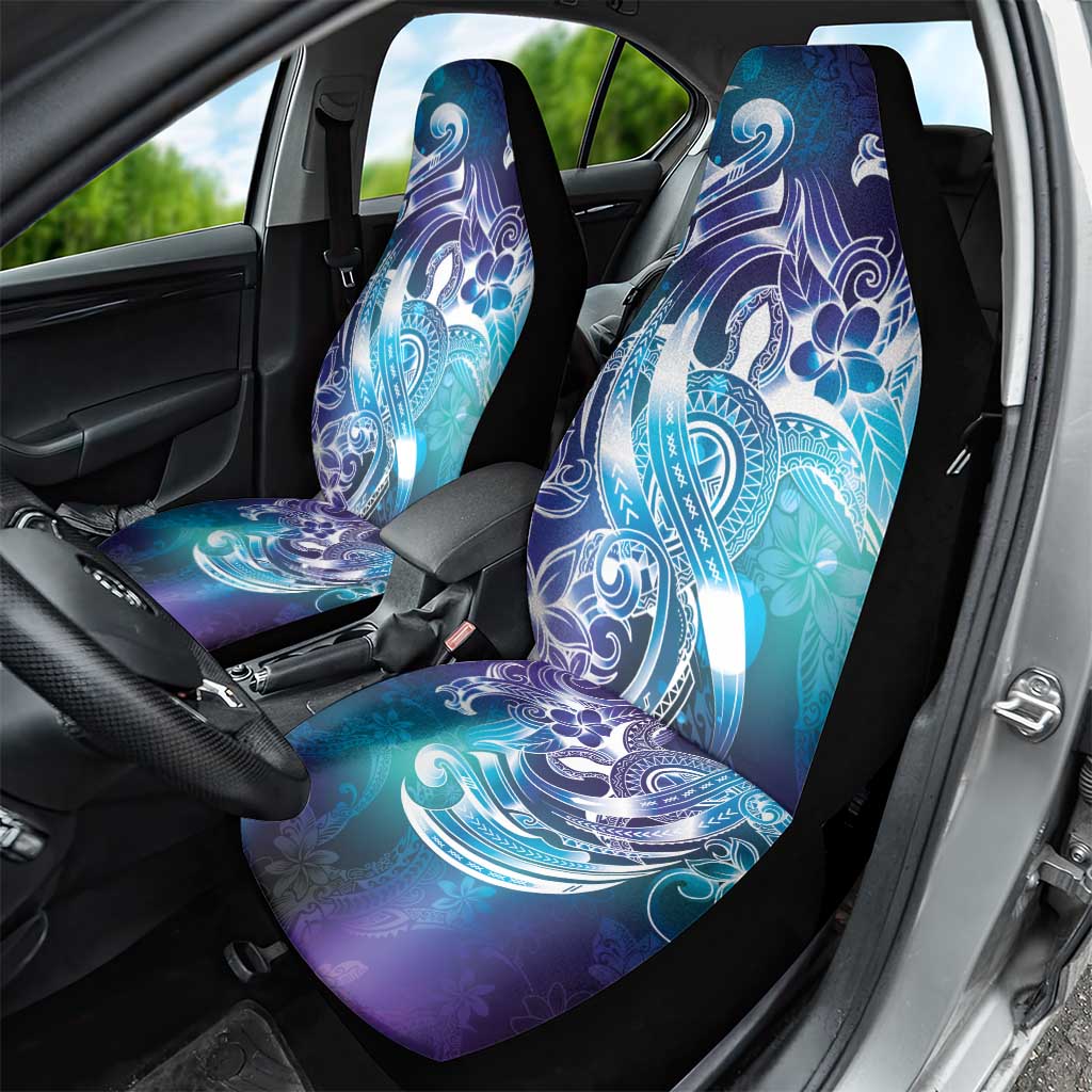 Aloha Hawaii Turtle Car Seat Cover Teal Purple Ribbon - Polynesian Pride