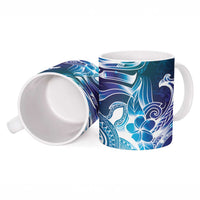 Aloha Hawaii Turtle Ceramic Mug Teal Purple Ribbon - Polynesian Pride