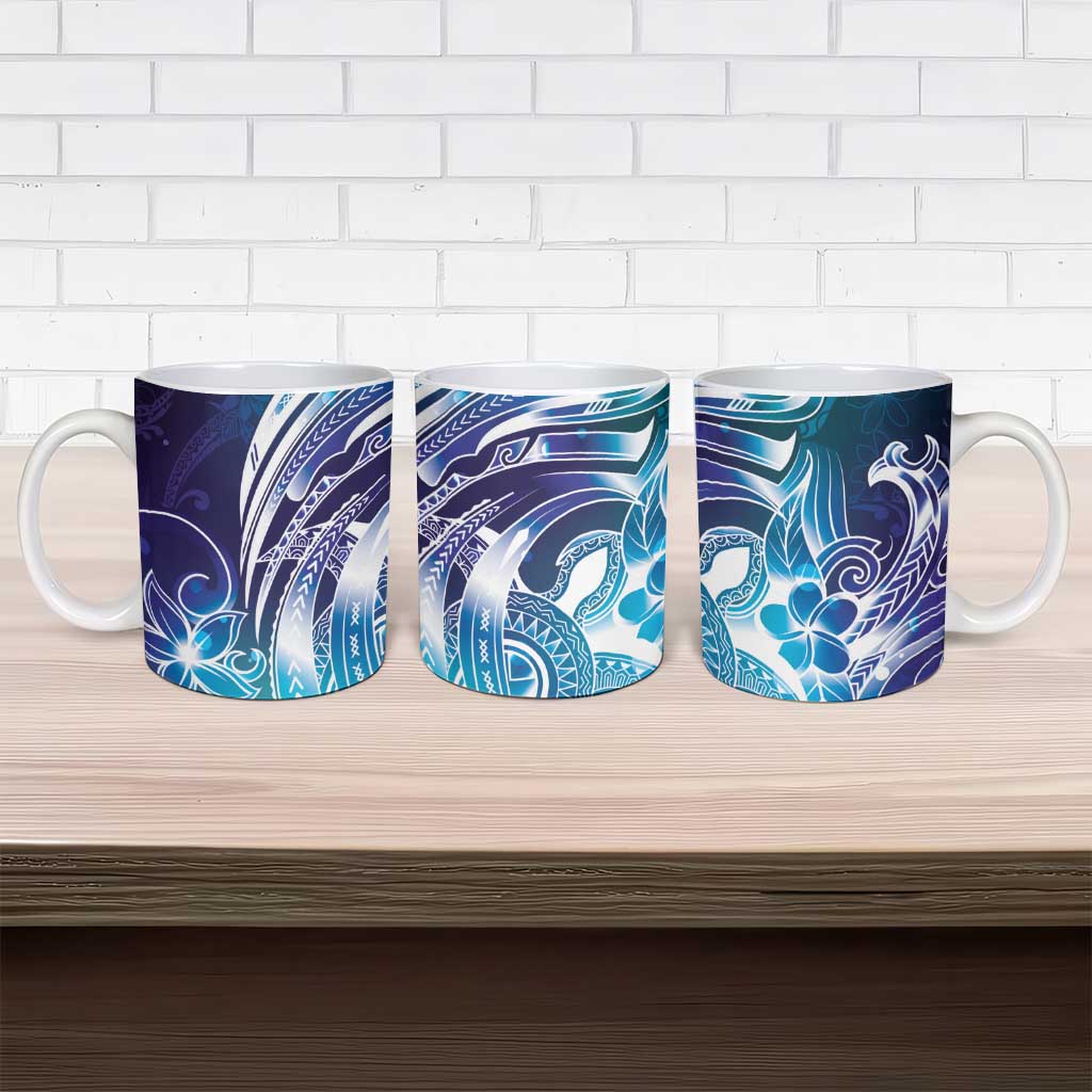 Aloha Hawaii Turtle Ceramic Mug Teal Purple Ribbon - Polynesian Pride