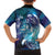 Aloha Hawaii Turtle Family Matching Off Shoulder Short Dress and Hawaiian Shirt Teal Purple Ribbon - Polynesian Pride