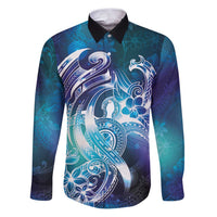 Aloha Hawaii Turtle Family Matching Puletasi and Hawaiian Shirt Teal Purple Ribbon - Polynesian Pride