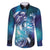 Aloha Hawaii Turtle Family Matching Tank Maxi Dress and Hawaiian Shirt Teal Purple Ribbon - Polynesian Pride