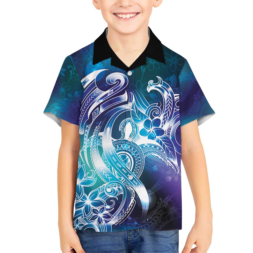 Aloha Hawaii Turtle Kid Hawaiian Shirt Teal Purple Ribbon LT7 Kid Purple Teal - Polynesian Pride