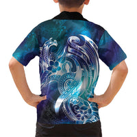 Aloha Hawaii Turtle Kid Hawaiian Shirt Teal Purple Ribbon - Polynesian Pride
