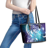 Aloha Hawaii Turtle Leather Tote Bag Teal Purple Ribbon LT7 - Polynesian Pride