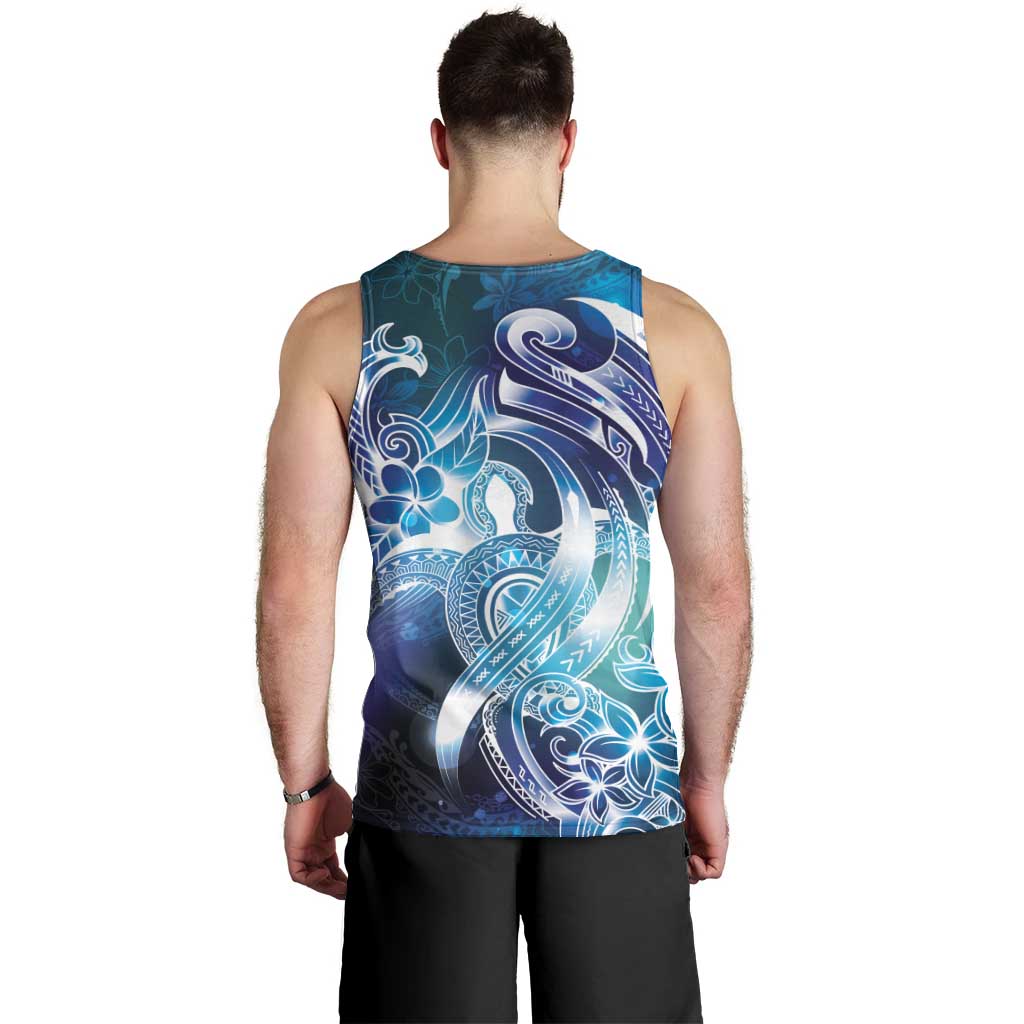 Aloha Hawaii Turtle Men Tank Top Teal Purple Ribbon - Polynesian Pride