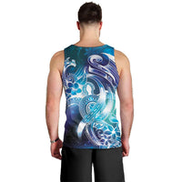 Aloha Hawaii Turtle Men Tank Top Teal Purple Ribbon - Polynesian Pride
