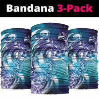 Aloha Hawaii Turtle Neck Gaiter Teal Purple Ribbon - Polynesian Pride