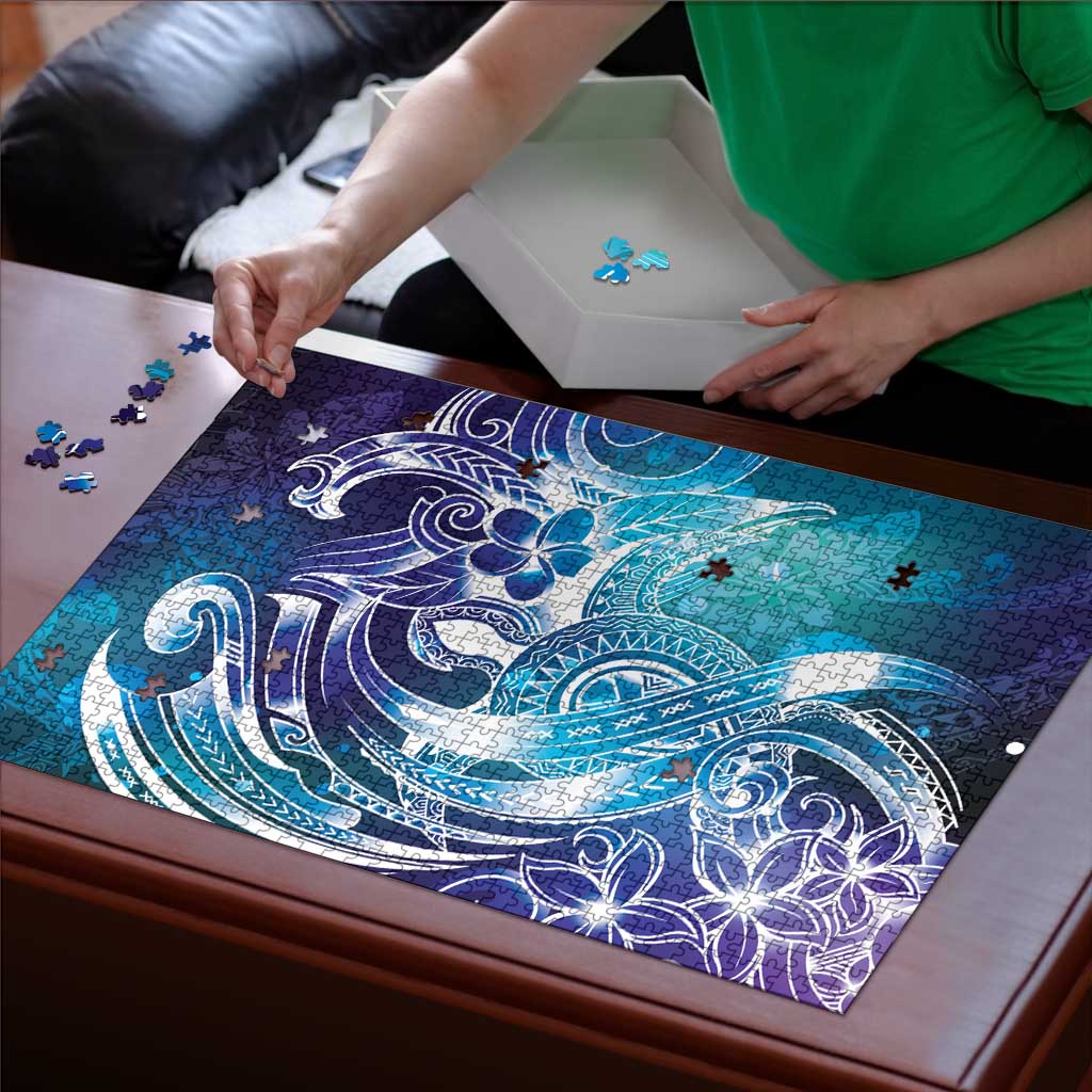 Aloha Hawaii Turtle Puzzle Teal Purple Ribbon - Polynesian Pride