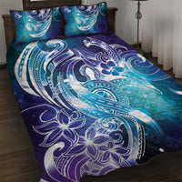 Aloha Hawaii Turtle Quilt Bed Set Teal Purple Ribbon - Polynesian Pride