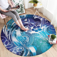 Aloha Hawaii Turtle Round Carpet Teal Purple Ribbon - Polynesian Pride