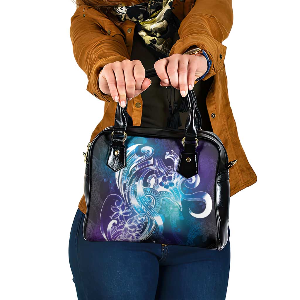 Aloha Hawaii Turtle Shoulder Handbag Teal Purple Ribbon LT7 One Size Purple Teal - Polynesian Pride