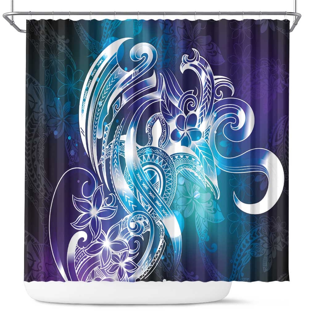 Aloha Hawaii Turtle Shower Curtain Teal Purple Ribbon LT7 Purple Teal - Polynesian Pride