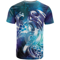 Aloha Hawaii Turtle T Shirt Teal Purple Ribbon - Polynesian Pride