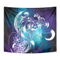 Aloha Hawaii Turtle Tapestry Teal Purple Ribbon - Polynesian Pride