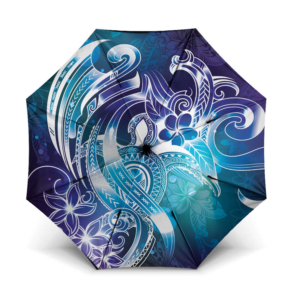 Aloha Hawaii Turtle Umbrella Teal Purple Ribbon - Polynesian Pride
