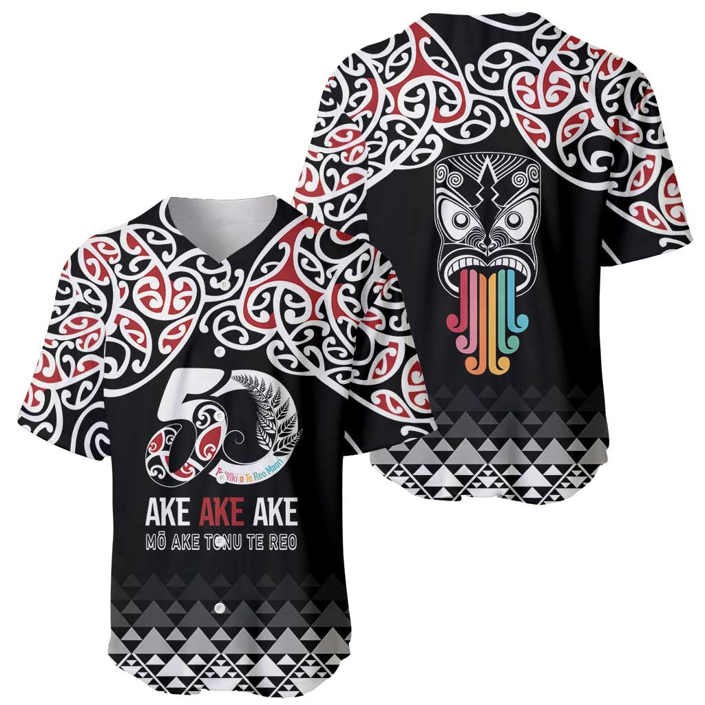 Kia Kaha Te Reo Maori Baseball Jersey 50 Years Mo Ake Tonu Te Reo - Polynesian Pride
