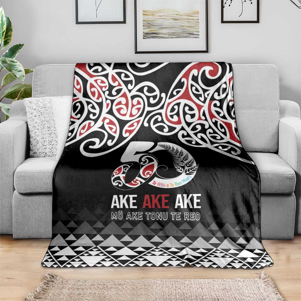 Kia Kaha Te Reo Maori Blanket 50 Years Mo Ake Tonu Te Reo - Polynesian Pride