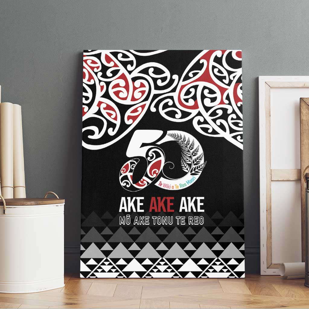 Kia Kaha Te Reo Maori Canvas Wall Art 50 Years Mo Ake Tonu Te Reo - Polynesian Pride