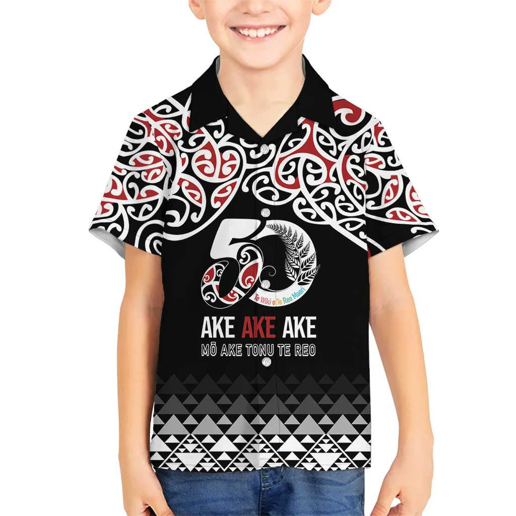 Kia Kaha Te Reo Maori Family Matching Puletasi and Hawaiian Shirt 50 Years Mo Ake Tonu Te Reo - Polynesian Pride