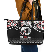 Kia Kaha Te Reo Maori Leather Tote Bag 50 Years Mo Ake Tonu Te Reo - Polynesian Pride