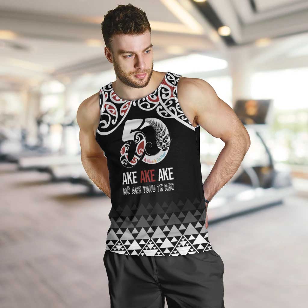 Kia Kaha Te Reo Maori Men Tank Top 50 Years Mo Ake Tonu Te Reo - Polynesian Pride