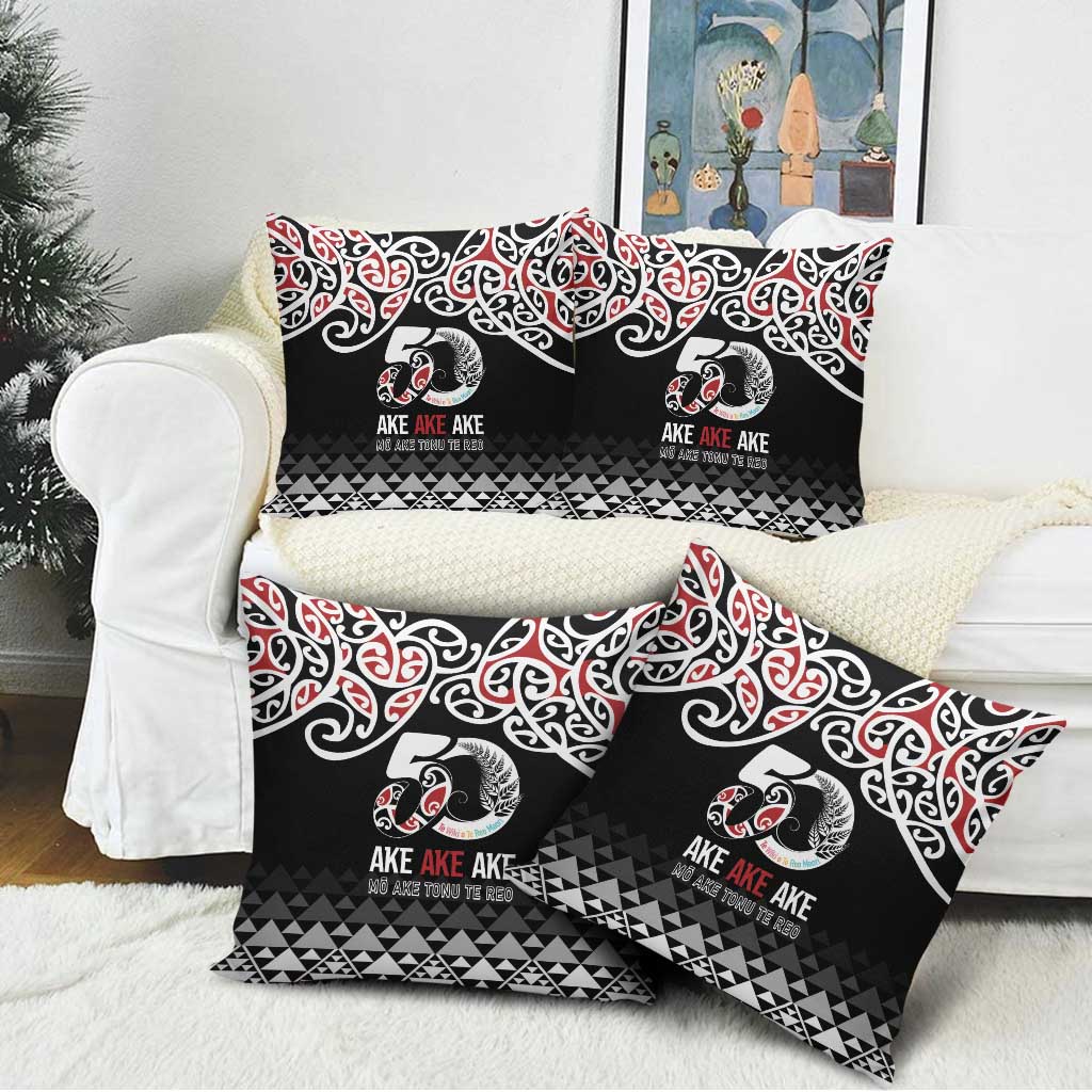 Kia Kaha Te Reo Maori Pillow Cover 50 Years Mo Ake Tonu Te Reo - Polynesian Pride