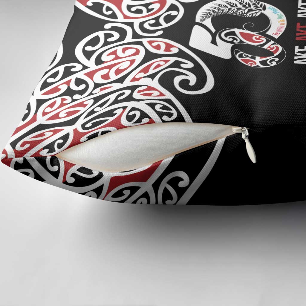 Kia Kaha Te Reo Maori Pillow Cover 50 Years Mo Ake Tonu Te Reo - Polynesian Pride