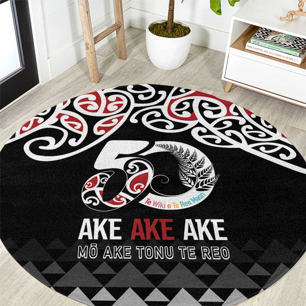 Kia Kaha Te Reo Maori Round Carpet 50 Years Mo Ake Tonu Te Reo - Polynesian Pride