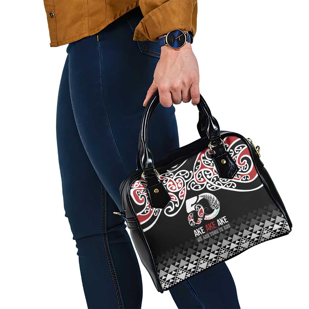 Kia Kaha Te Reo Maori Shoulder Handbag 50 Years Mo Ake Tonu Te Reo - Polynesian Pride