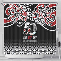 Kia Kaha Te Reo Maori Shower Curtain 50 Years Mo Ake Tonu Te Reo - Polynesian Pride