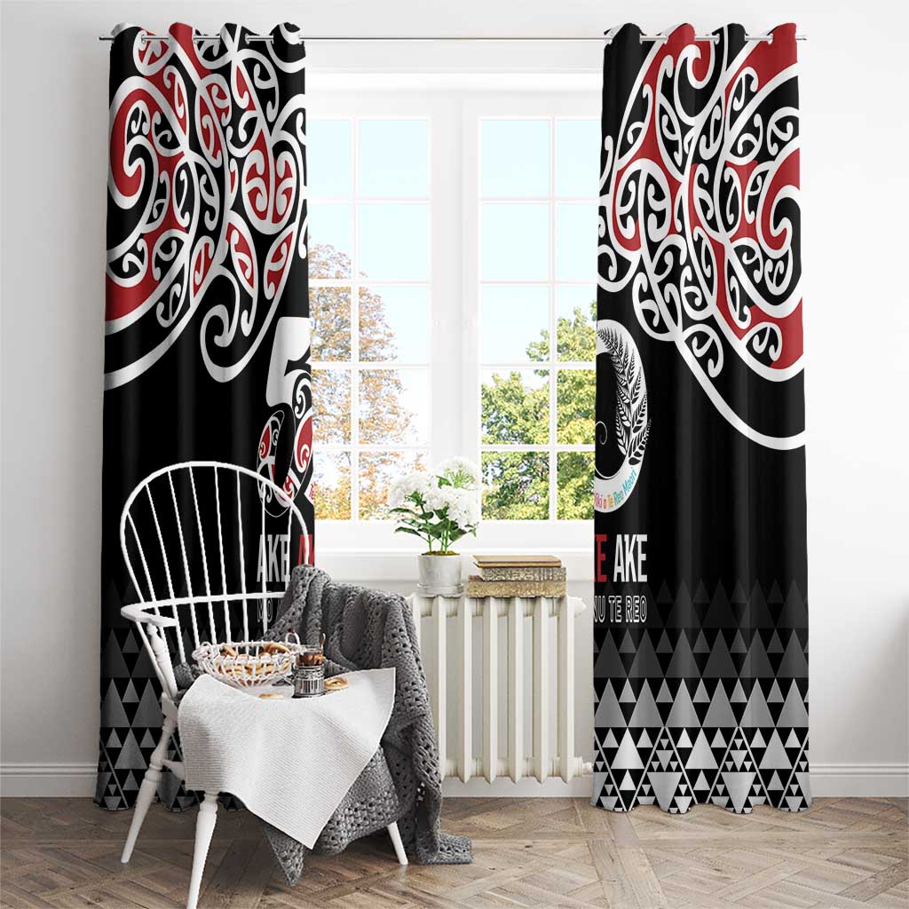 Kia Kaha Te Reo Maori Window Curtain 50 Years Mo Ake Tonu Te Reo - Polynesian Pride