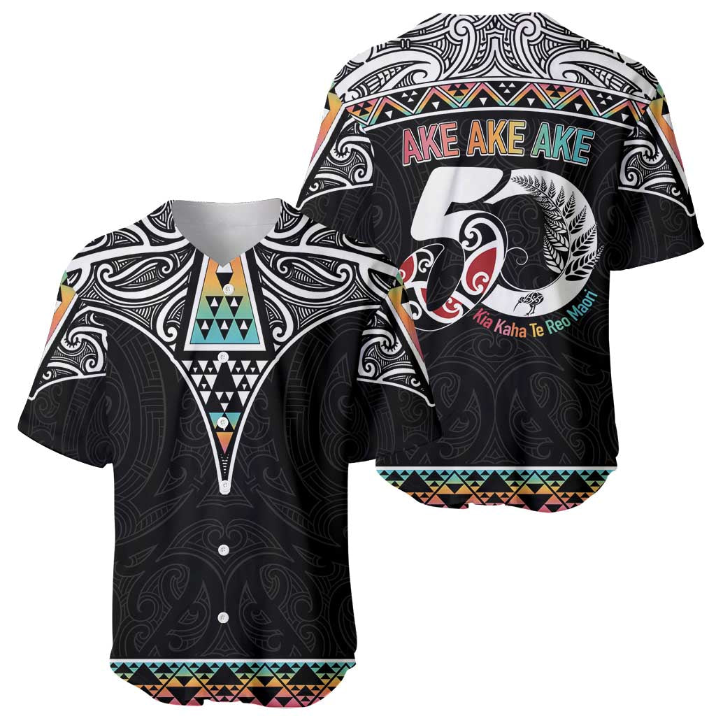 50 Years Kia Kaha Te Reo Maori Baseball Jersey Ake Ake Ake! - Polynesian Pride