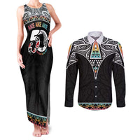 50 Years Kia Kaha Te Reo Maori Couples Matching Tank Maxi Dress and Long Sleeve Button Shirt Ake Ake Ake! - Polynesian Pride