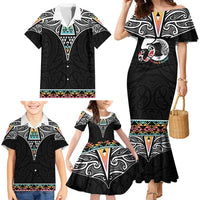 50 Years Kia Kaha Te Reo Maori Family Matching Mermaid Dress and Hawaiian Shirt Ake Ake Ake! - Polynesian Pride