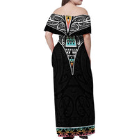 50 Years Kia Kaha Te Reo Maori Family Matching Off Shoulder Maxi Dress and Hawaiian Shirt Ake Ake Ake! - Polynesian Pride