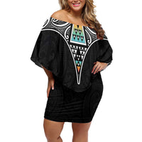 50 Years Kia Kaha Te Reo Maori Family Matching Off Shoulder Short Dress and Hawaiian Shirt Ake Ake Ake! - Polynesian Pride