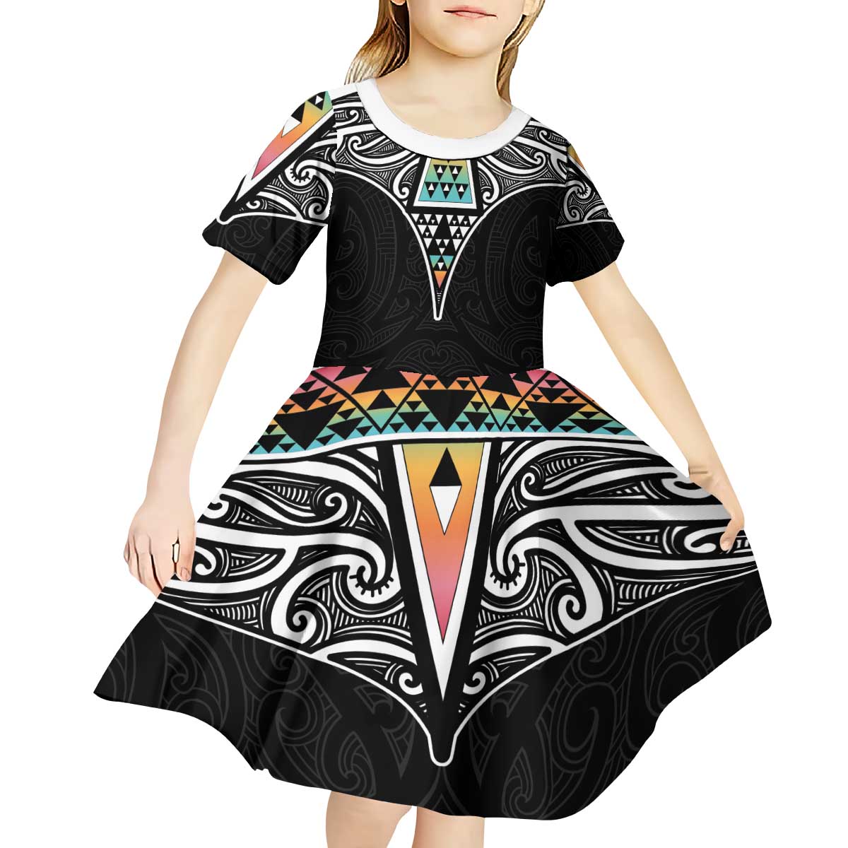 50 Years Kia Kaha Te Reo Maori Kid Short Sleeve Dress Ake Ake Ake! - Polynesian Pride