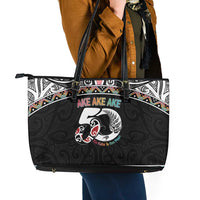 50 Years Kia Kaha Te Reo Maori Leather Tote Bag Ake Ake Ake! - Polynesian Pride